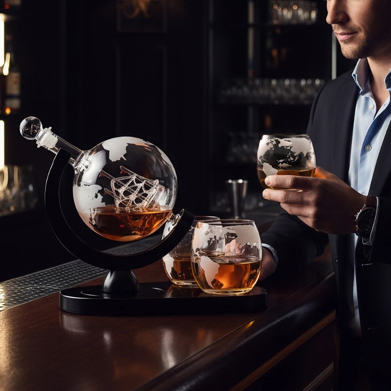 Decanter Globe Set - Conjunto Criativo de Decantador Globo com