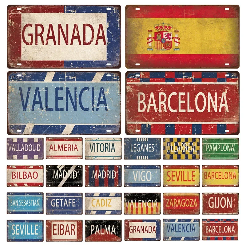 Home Barcelona - Placa de metal para licentes da