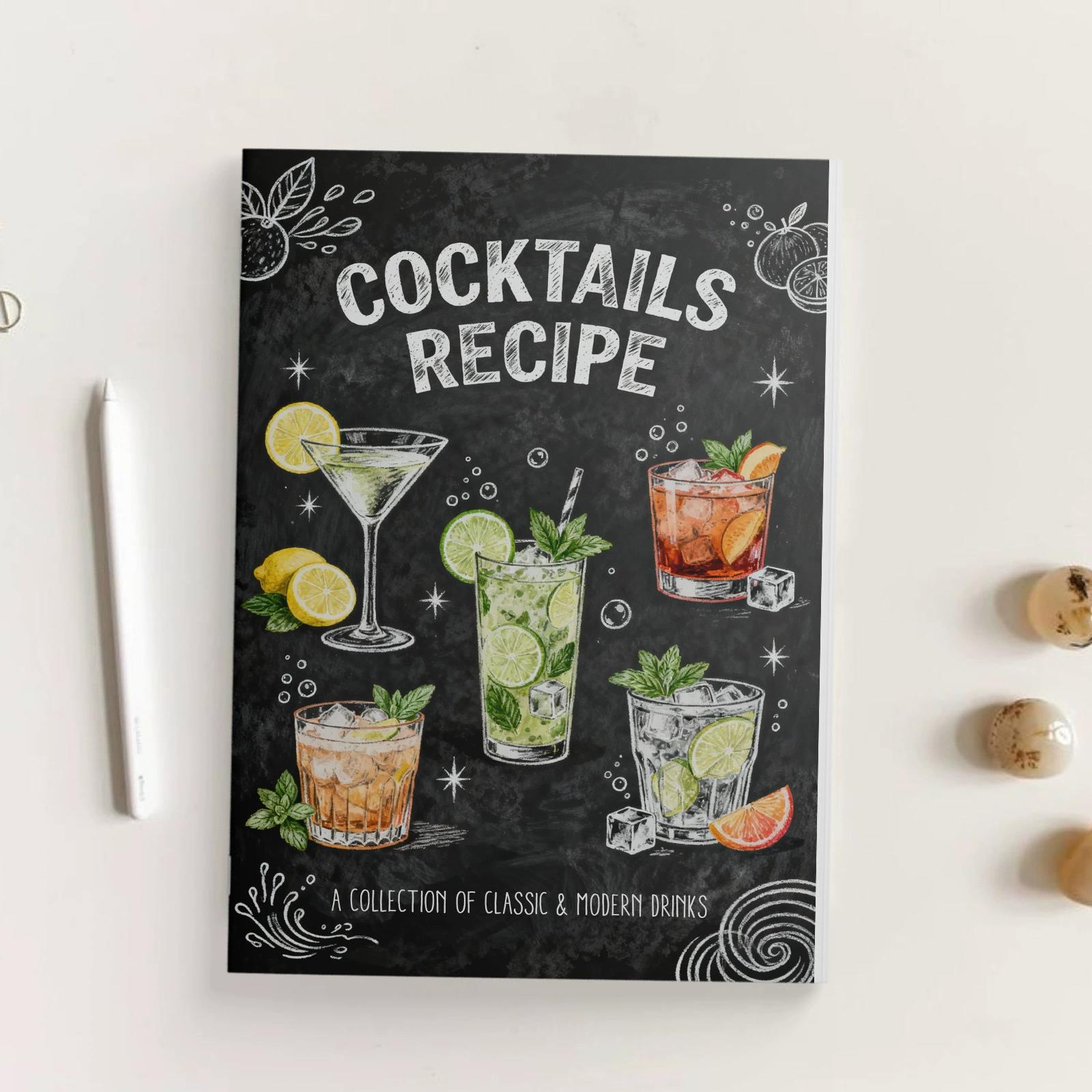 Cocktail Recipe Book - Livro de receitas de coquetéis clássicos