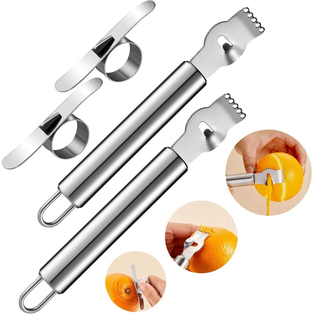 Peeler Channel Knife - Conjunto de 4 Peças de Descascador