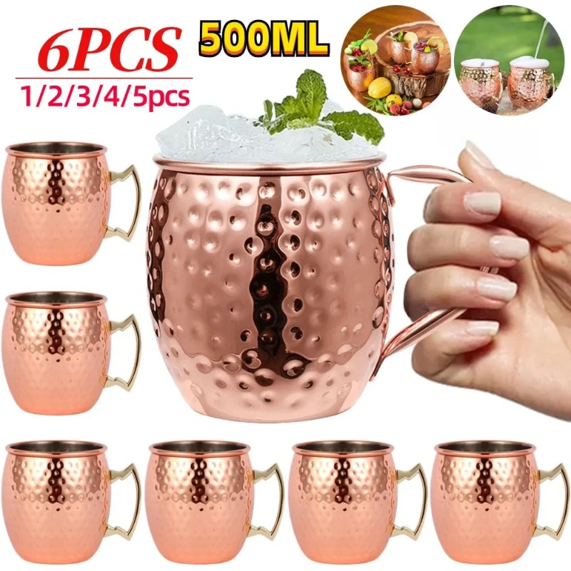 Mule Copper Mug - Conjunto de 1-6 Canecas de Coquetel