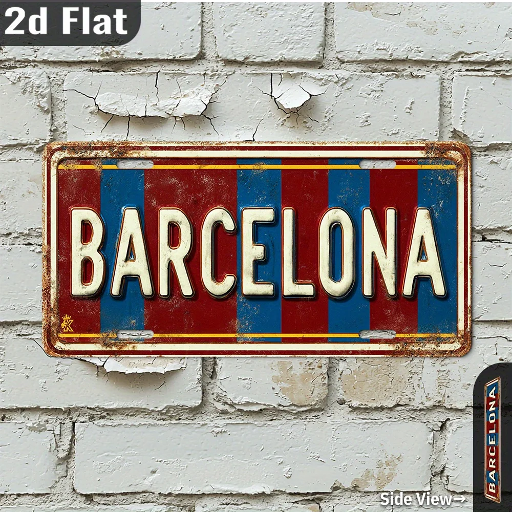 Home Barcelona - Placa Decorativa de Parede de Madeira
