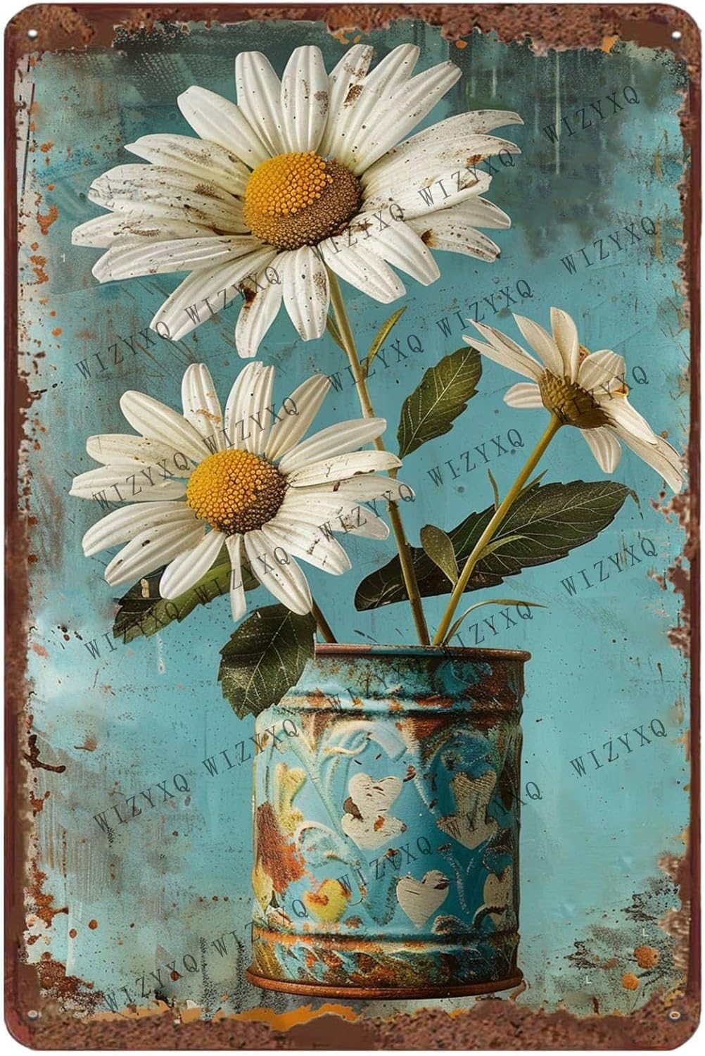 Home Bar And Kitchen - Placas de Metal Vintage com Flor