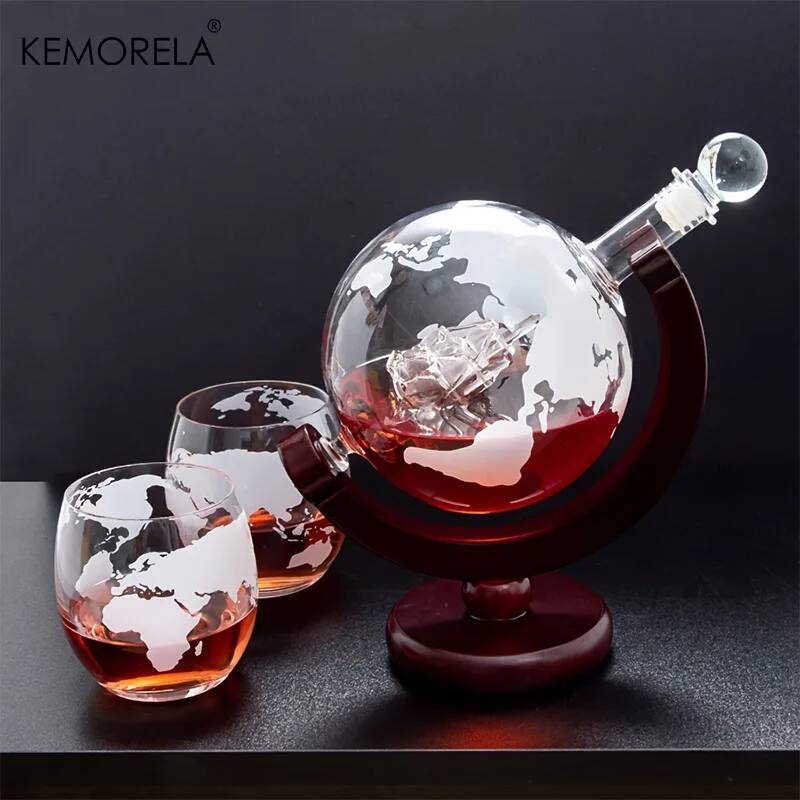 Decanter Globe Set - Conjunto de decantador de uísque Globe