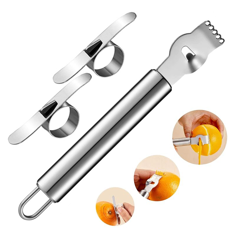 Peeler Channel Knife - 3 pçs limão zester ralador descascador