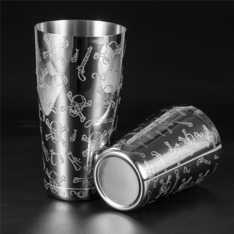 500ml/800ml gravura crânio aço - Boston Shaker Set avaliação e preço