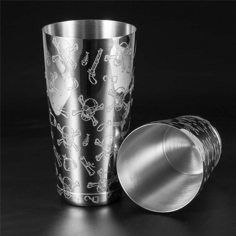 500ml/800ml gravura crânio aço - Boston Shaker Set avaliação e preço