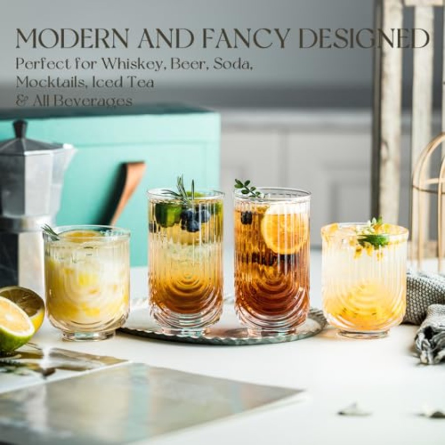 Copos de coquetel Art Déco, co - Highball Glass Set avaliação e preço