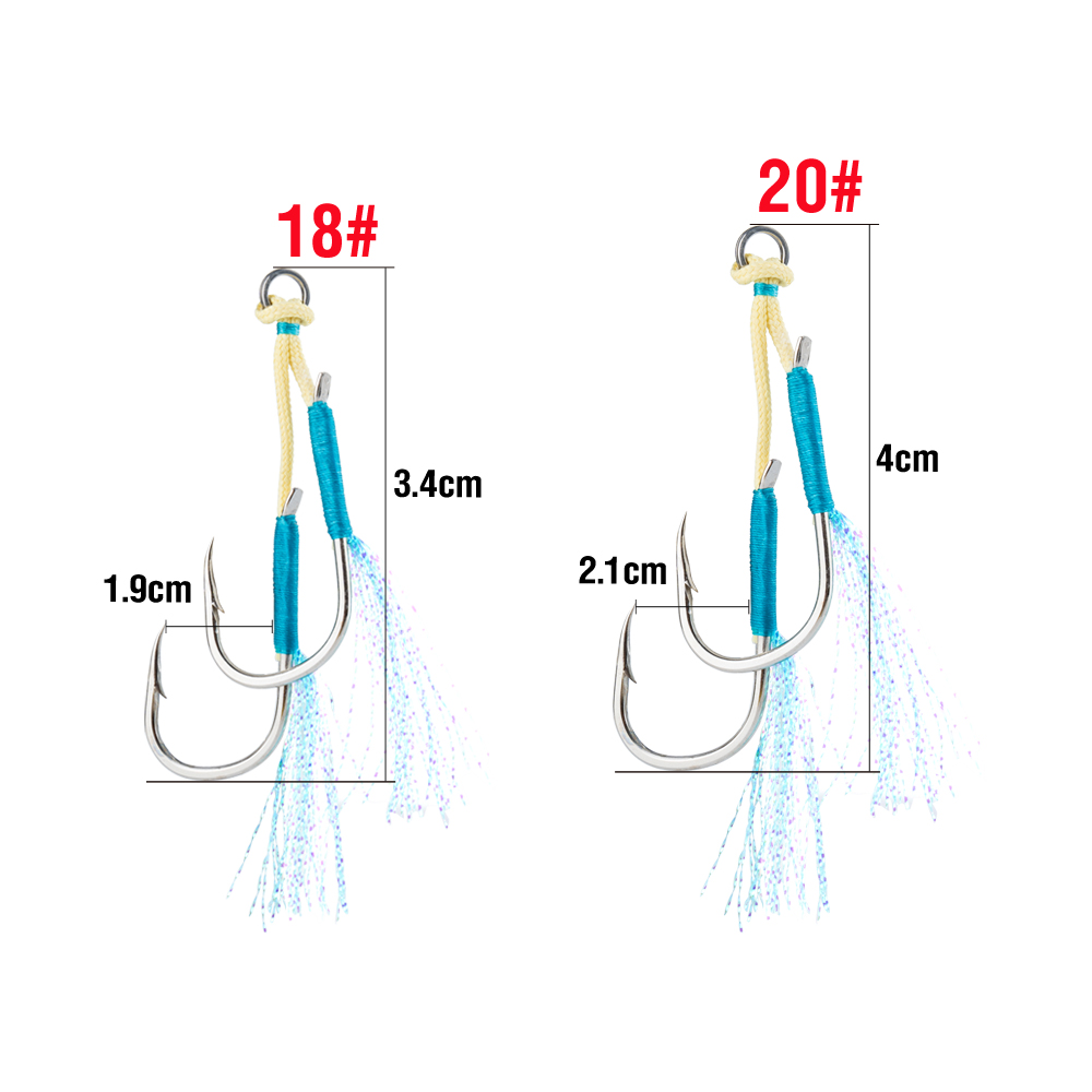 20 Peças Anzol de Pesca Duplo  - Jigger Double Sided avaliação e preço