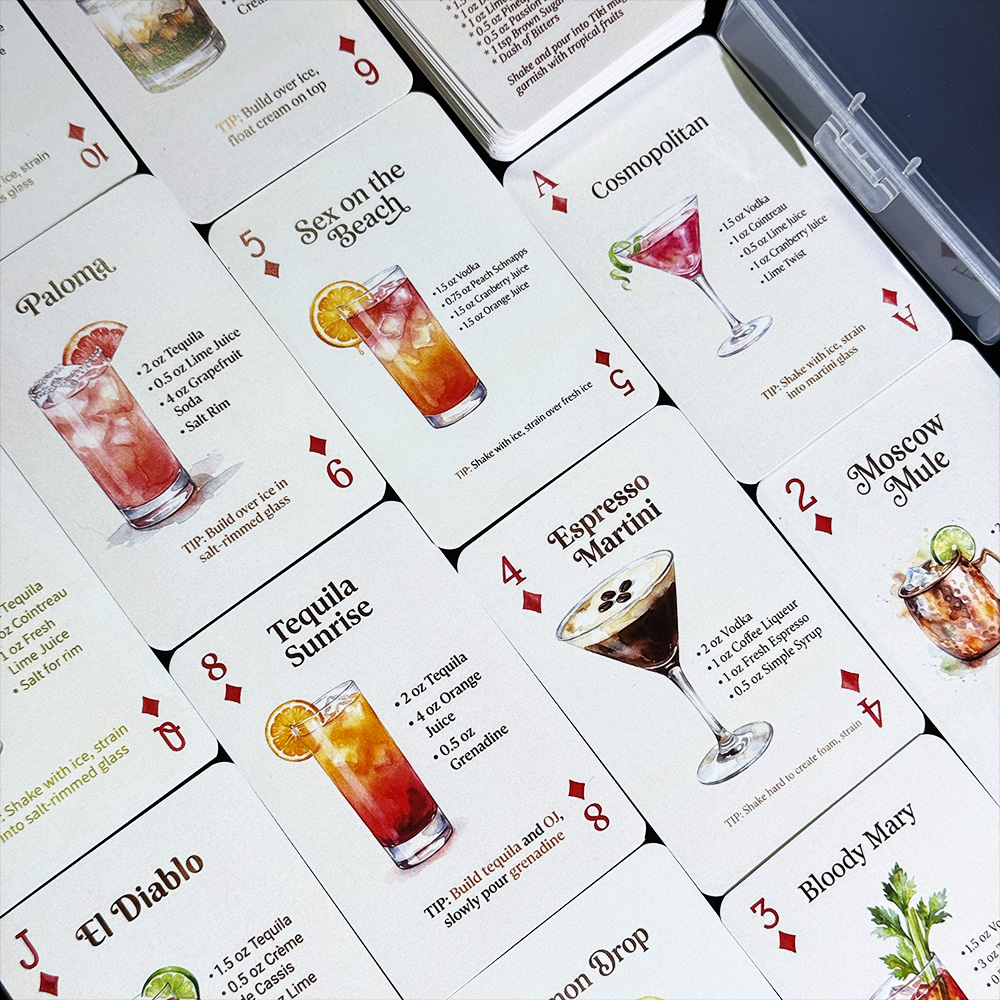 54 Cartas de Barman com Receit - Cocktail Recipe Book avaliação e preço