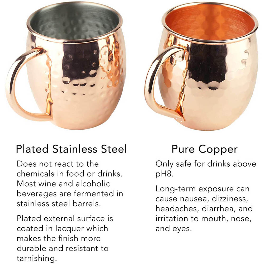 2 pçs 100% artesanal 18oz mart - Mule Copper Mug avaliação e preço