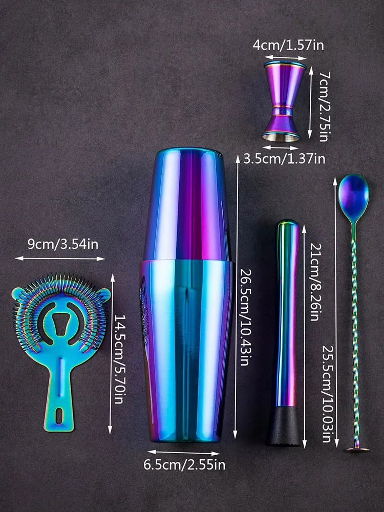 5/7 pçs arco-íris cocktail sha - Boston Shaker Set avaliação e preço