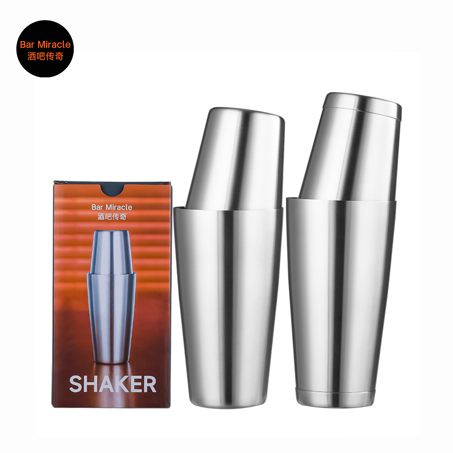 Bar Miracle 304 Aço Inoxidável - Boston Shaker Set avaliação e preço
