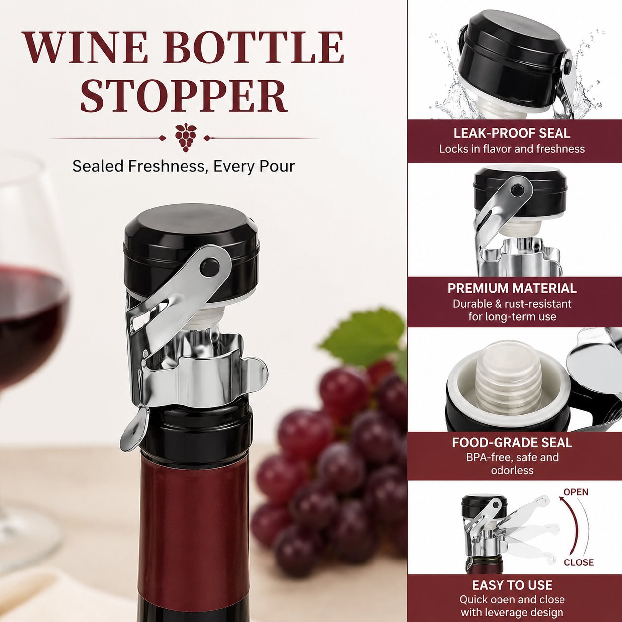 Cabilock 3 Peças Vedador de Ga - Wine Preservation Pump avaliação e preço